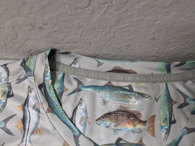 Chemise De Pêche Reel Legends Manches Longues – Motif Poisson Gris – Taille S