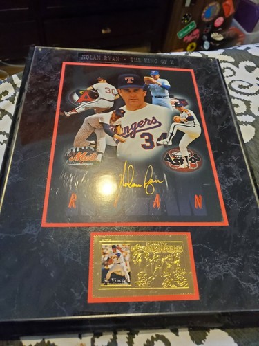 Nolan Ryan King Of K Autographed 11x14 Marble Plaque - Picture 2 of 5