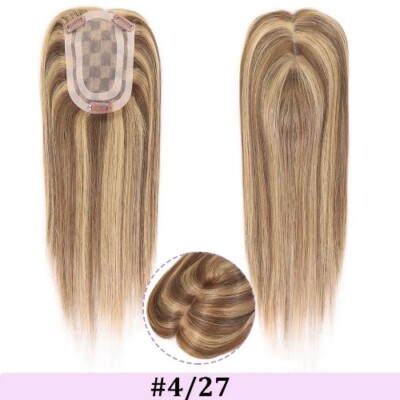 14Inch Brown/Blonde /613 Human Hair Toppers Hair Pieces Hair Clips In Toppers 