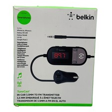 Belkin 1-port USB-A TuneCast In-Car 3.5mm Aux Audio to FM Transmitter