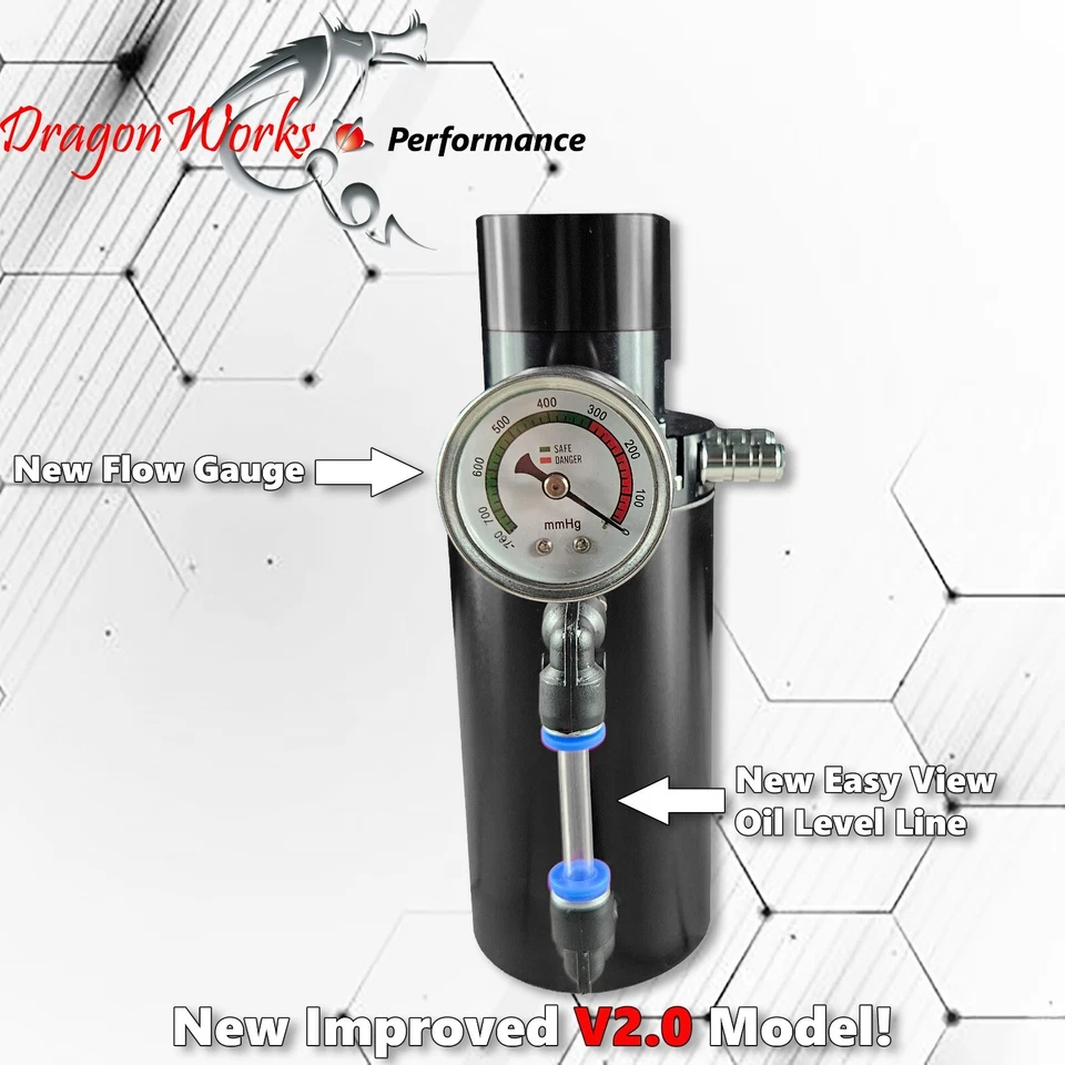 Respirador de tanque deflector lata de captura de aceite universal negro con medidor para Volkswagen Foto 2 de 4