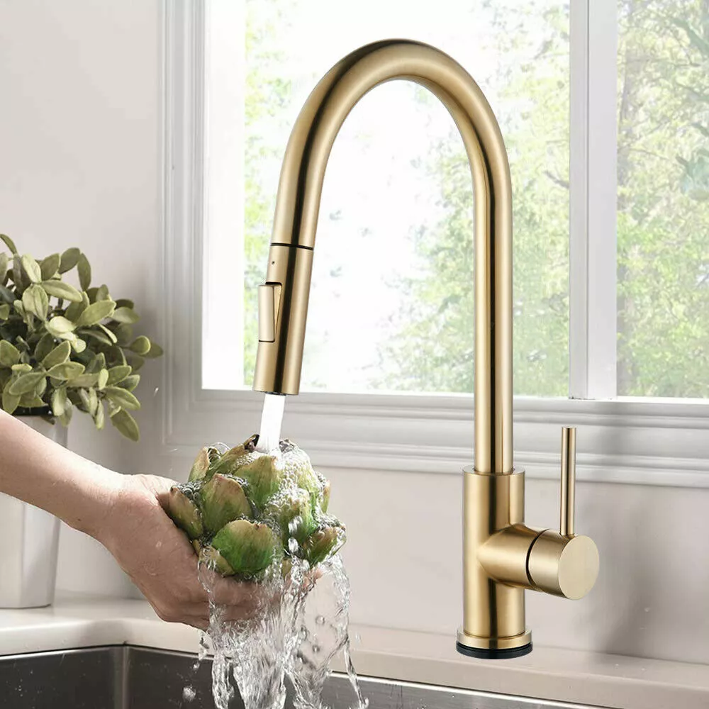 Brushed gold kitchen faucet online