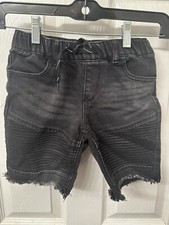 ART CLASS Boys Size 6 Black Denim Jean Shorts Distressed