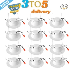 6 12Pack 6 Inch LED Can Lights Retrofit Recessed Lighting Smooth Trim Dimmable