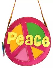 Girl's Peace Sign Purse Faux Leather Crossbody Shoulder Bag Stephen Joseph