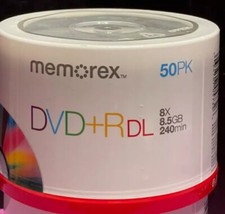 Memorex DVD R DL 8X 8.5GB 240min - 50PK - NEW Sealed Spindle