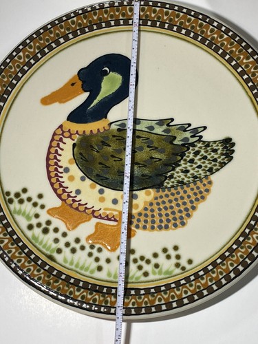 Vintage Janet Rothwoman Mallard Duck 13.5" Ceramic Platter Folk Art Grannycore - Picture 17 of 18