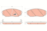 TRW GDB3343 Bremsbelagsatz, Scheibenbremse For KIA