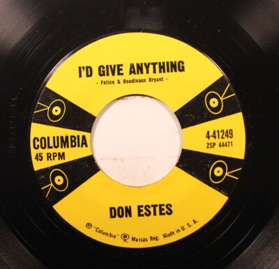 Hear! Don Estes Id Give Anything / Moonsick 7'' Single 45 RPM Vinyl