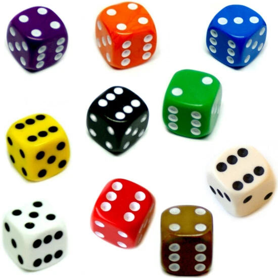 Würfel Bunt W6 D6 kleine Spielwürfel 12mm mit Punkten verschiedene Farben Mini