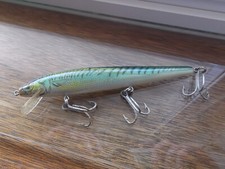 Older USA Made Rebel Naturalized Floating Minnow 5.5" Natural Green Mackerel