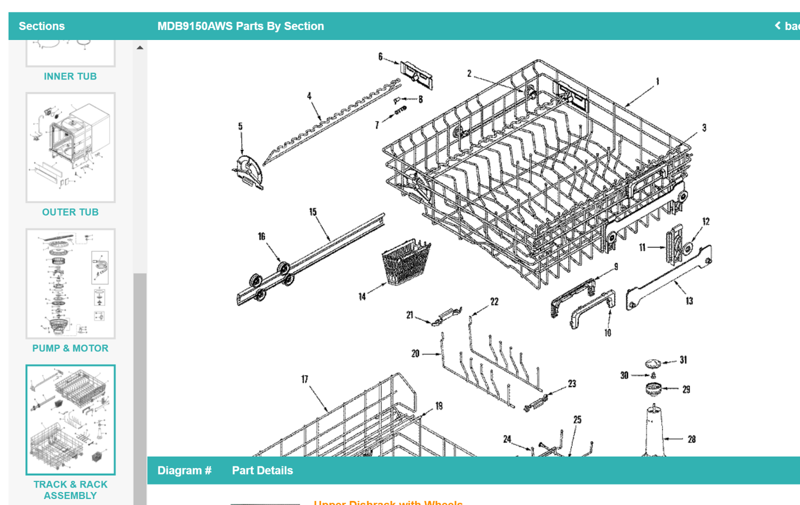 MAYTAG/WHIRLPOOL MDB9150 Dishwasher CUTLERY BASKET eBay