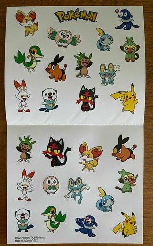 Pokemon 25th Anniversary McDonalds Large Stickers Pikachu Frames - Picture 10 of 12
