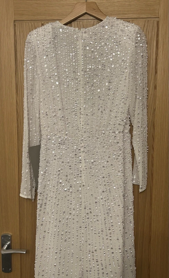 Vestido envolvente de boda con lentejuelas adornadas de ASOS 10 NUEVO CON ETIQUETAS Foto 4 de 4