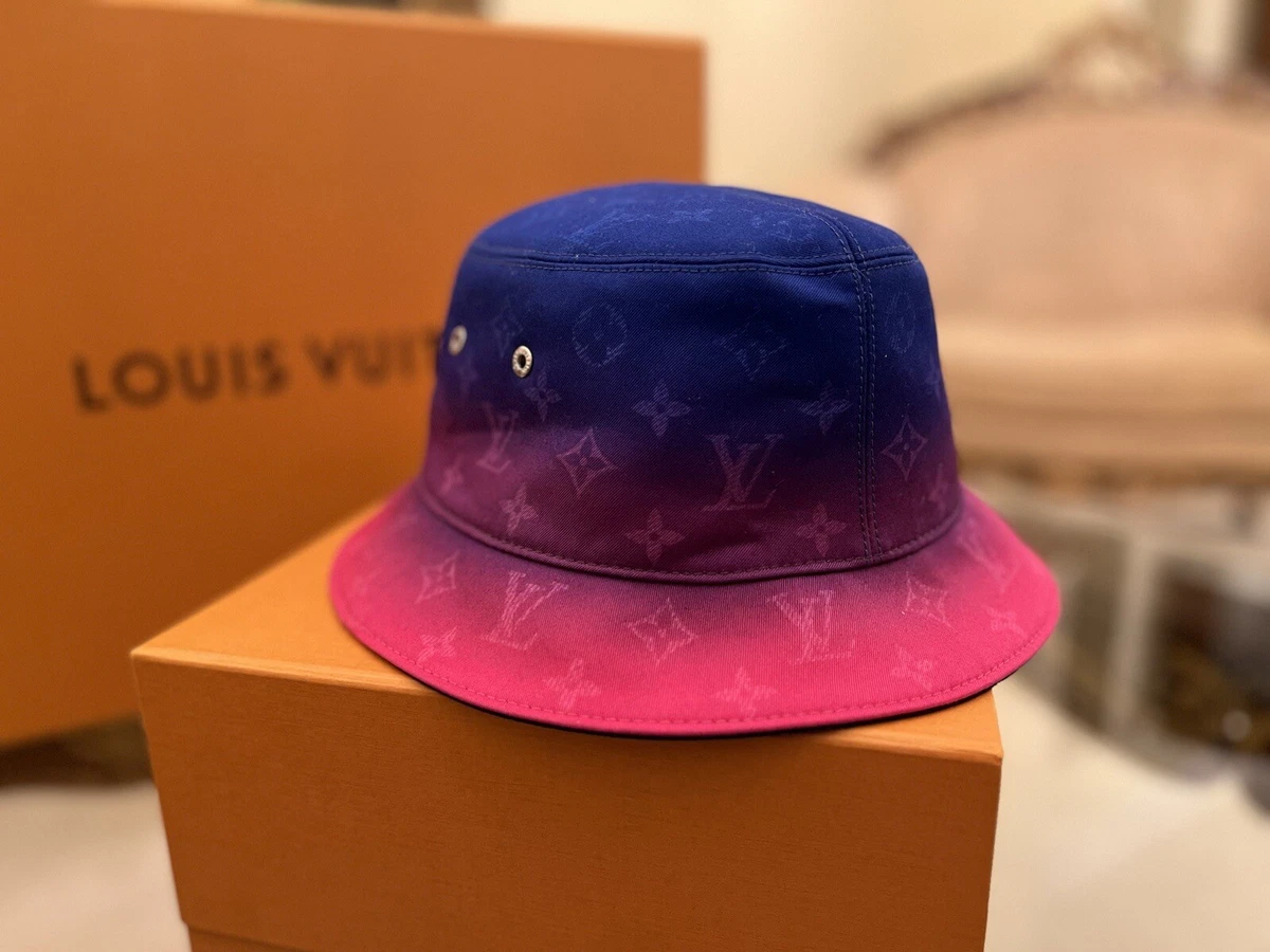 Louis Vuitton Illusion Monogram Bucket Hat Blue Gradient Pink