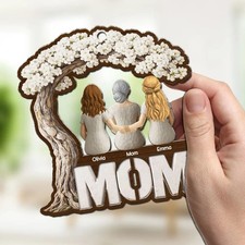 Personalized Mom Family Tree Suncatcher Custom Names Kids Gift Window Hanging