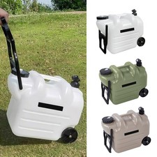 28L Portable Camping Water Tank Container Storage Drinking Water Bucket w Wheels