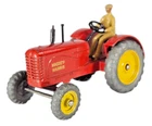 Dinky 300 Massey Harris Tractor Vintage Diecast Model Farm Red Yellow Hubs Unbox