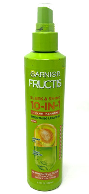 Garnier Fructis Sleek & Shine 10-In-1 Smoothing Leave-In NIP 8.1 fl oz Each