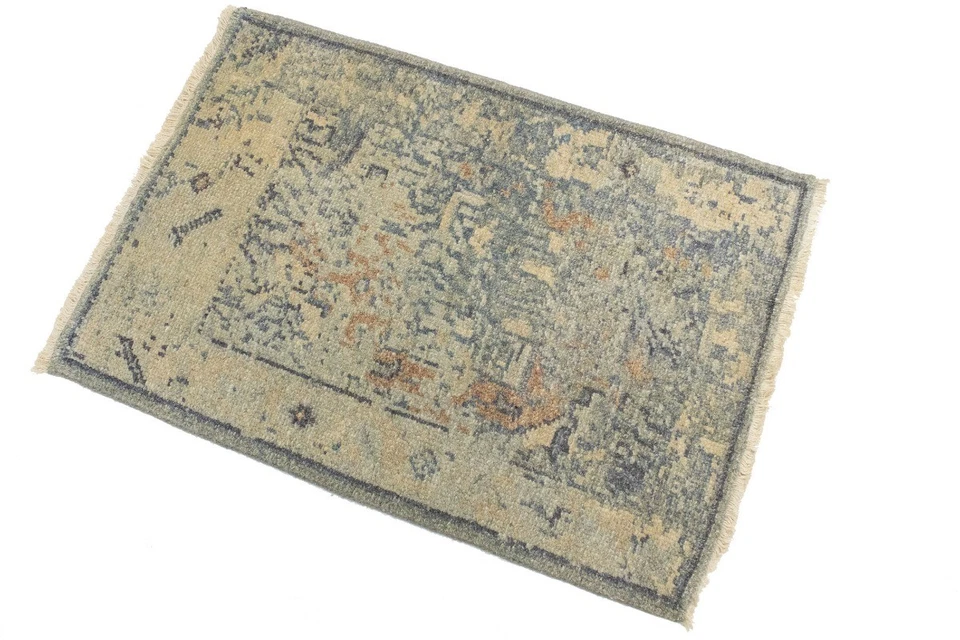 Vintage Style Distressed Heriz Rug Transitional Oriental Carpet Decor 2X3 ft - Image 4 of 4