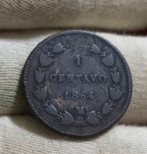 Mexico 1864 1 Centavo Maximiliano Copper Mexican Coin