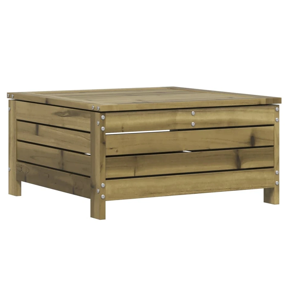 Garden Footstool Leaf Cushion 62x63.5x32cm Vacuum Treated Pinewood Ottoman Seat - Image 2 of 4