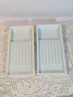 2 Vintage Milk Glass Trays Green Hue Dishes Dental Tool American Cabinet