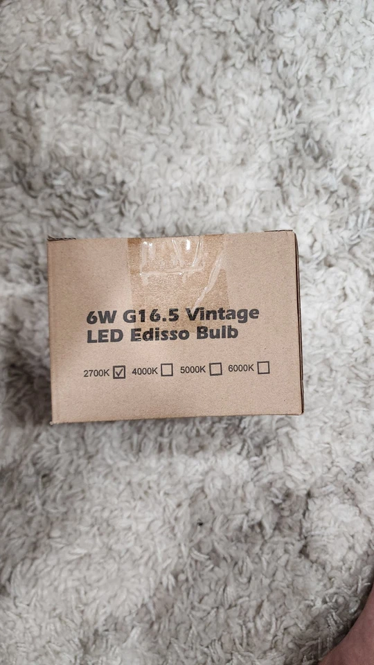 G16.5 LED Edison Light Bulbs 60 watt, Globe Lightround Warm White 2700K,  6W - Image 2 of 2