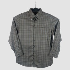 Ben Sherman Mens 16.5 32/33 Gray Check Dress Shirt Button Down Cotton