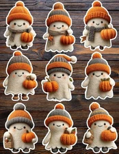 Autumn Ghost Die Cut Vinyl Stickers Set Scrapbooking Laptop Water Bottle