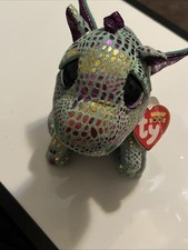 TY Beanie Boos Cinder The Green Dragon 6 Inches NEW with Tags