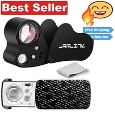 Luxury 2 Pack Jewelers Loupe: 30X 60X 90X Illuminated Magnifiers with UV Light