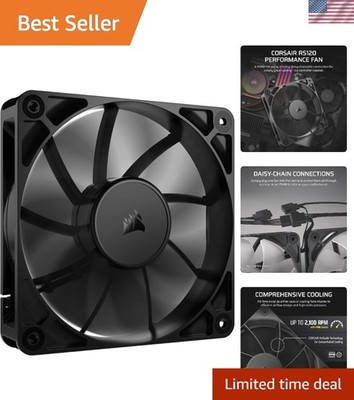 RS120 Black 120mm PWM Fan   High Airflow & Quiet Operation for PC Cooling