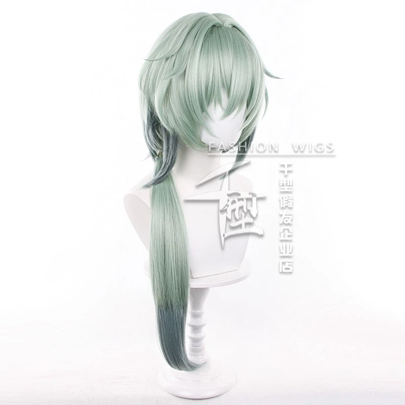Peluca Cosplay Anime Honkai: Star Rail The Summer Moment Verde Toupee Accesorios Cómic Foto 4 de 4