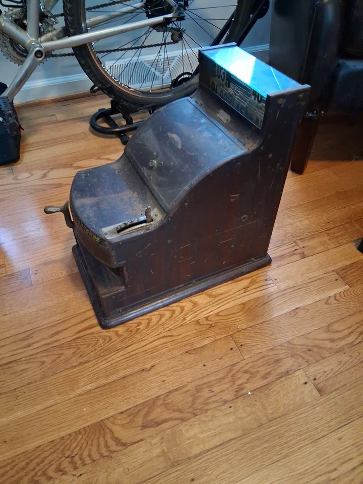 СТАРИННЫЙ МЕТАЛЛИЧЕСКИЙ КАССОВЫЙ АППАРАТ Tabernacle ЭПОХИ 1920-х годов ЧЕРНЫЙ стиль рычага  - Изображение 2 из 4