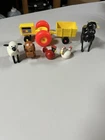 Vintage Fisher Price Little People Farm Lot 9 pieces tractor trailer  cow dog …