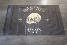 Memento Mori Banner Flag Black Skull 3x5 feet Home Gym Motivational Quote