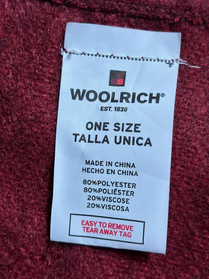 Poncho Woolrich Mujer Talla Única Borgoña Rosa Rayas Flecos Ruana Mantón Envolvente Foto 3 de 4