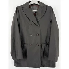 Banana Republic Women's Double Breasted Trench Coat Small Black Jacket