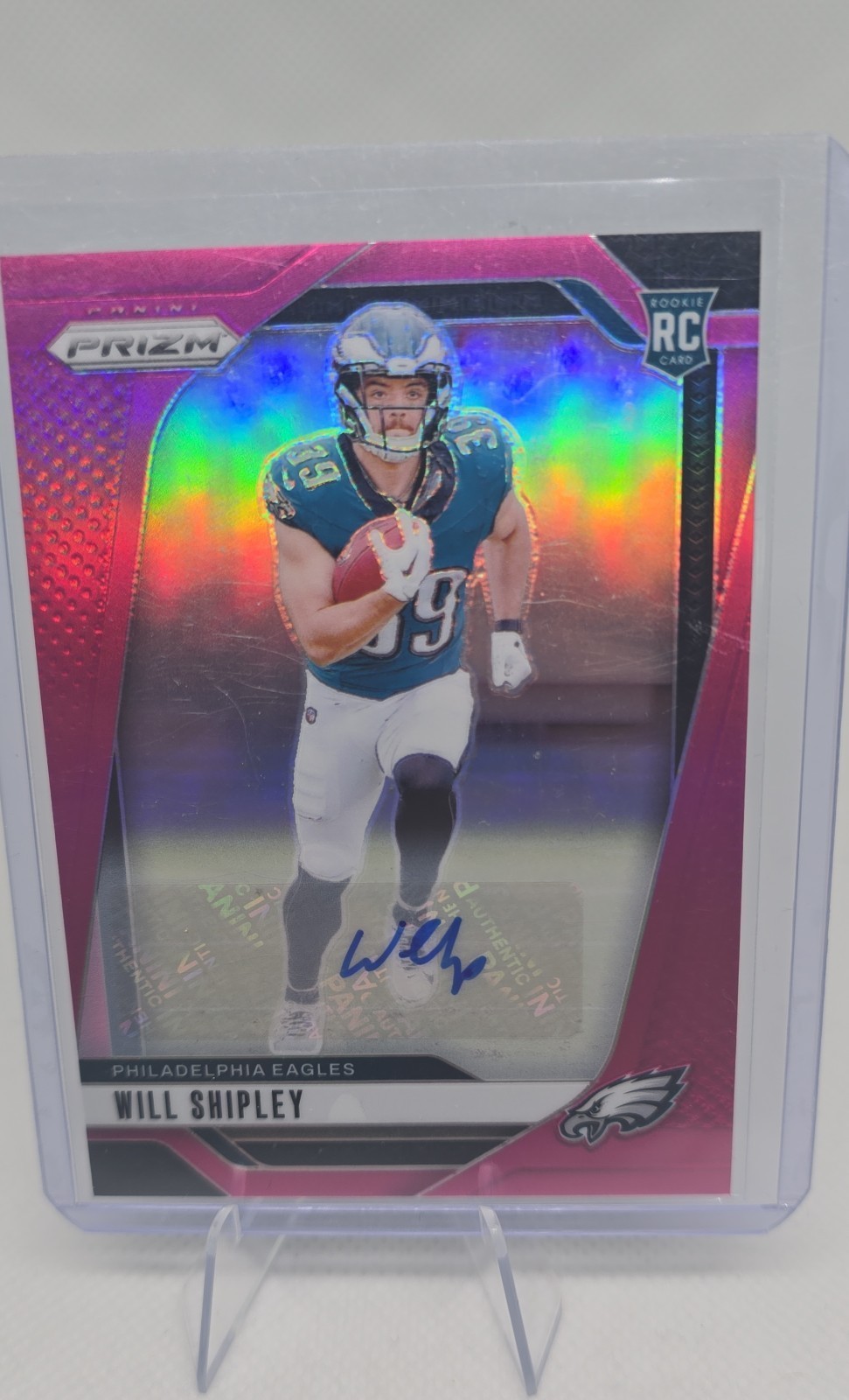 2024 Panini Prizm - Rookies Will Shipley #397 Pink Prizm Autographs (AU, RC)