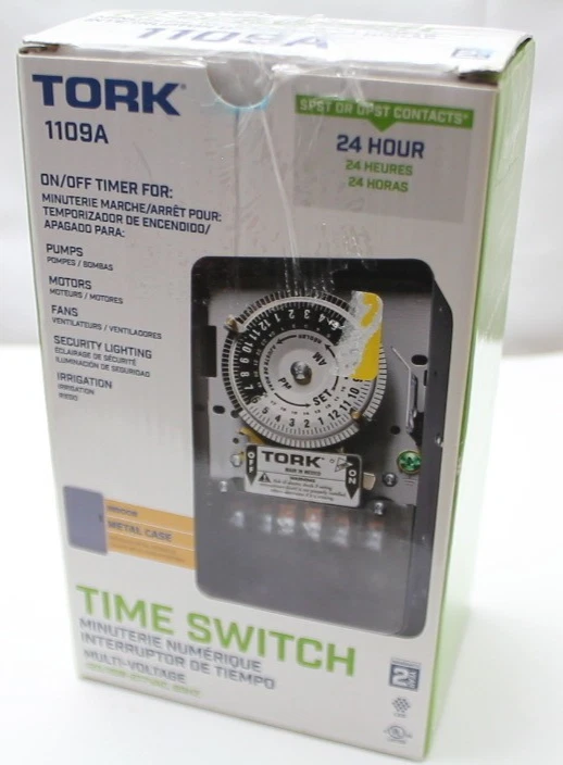 Tork Indoor 24 Hour DPST Time Switch 1109A #900