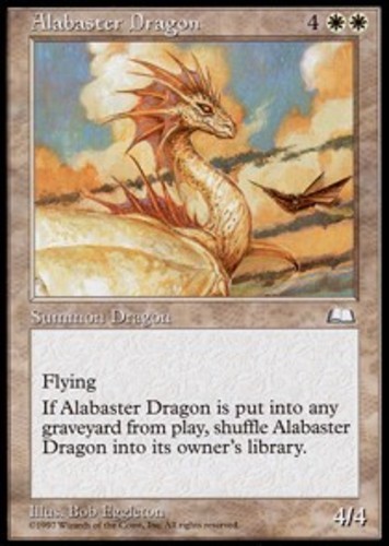 MTG Alabaster Dragon, Weatherlight, Heavily Played, English