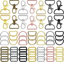 56 Pieces D rings for purse bag hardware purse hardware for bag making buckles