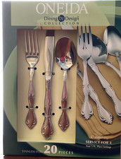 CANTATA Oneida Stainless 20 Pc  Service for 4 Unused China Glossy Flatware 18/0