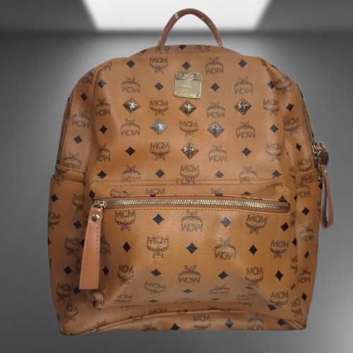 MCM Visetos Authentic Logogram Studs Backpack Bro… - image 1