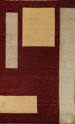 Modern Area Rug 6x8 Ft Handmade Oriental Wool Carpet Contemporary Geometric Rug