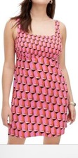 Diane von Furstenberg x Target 90's Shift Pink Martini Geo Mini Dress Size 10