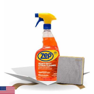 Zep Heavy Duty Citrus Degreaser Spray 32 oz + Microfiber Cloth - Grease Remover