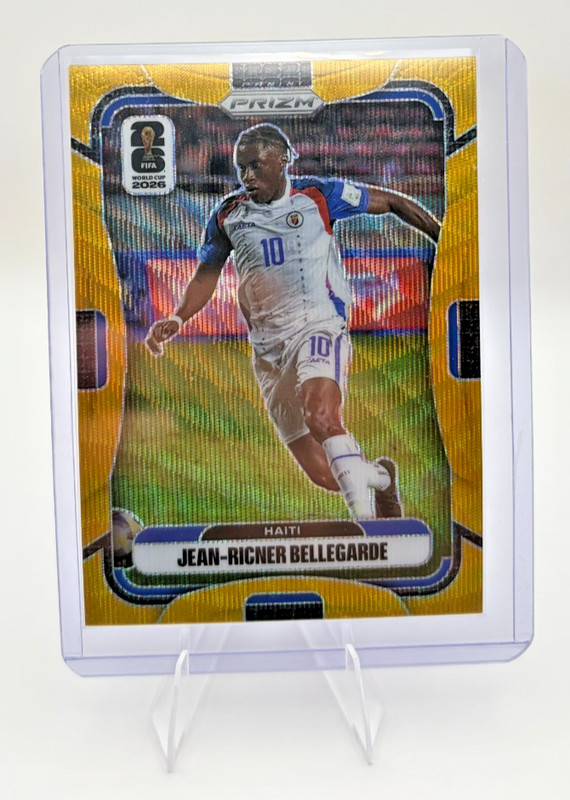 2026 Panini Prizm Fifa Jean-Ricner Bellegarde Gold Wave 3/10 HAITI #236 SSP NM
