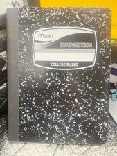 1 Mead Composition Notebook College Ruled PaperV-753 7-1/2" x 9-3/4", 100 K10 